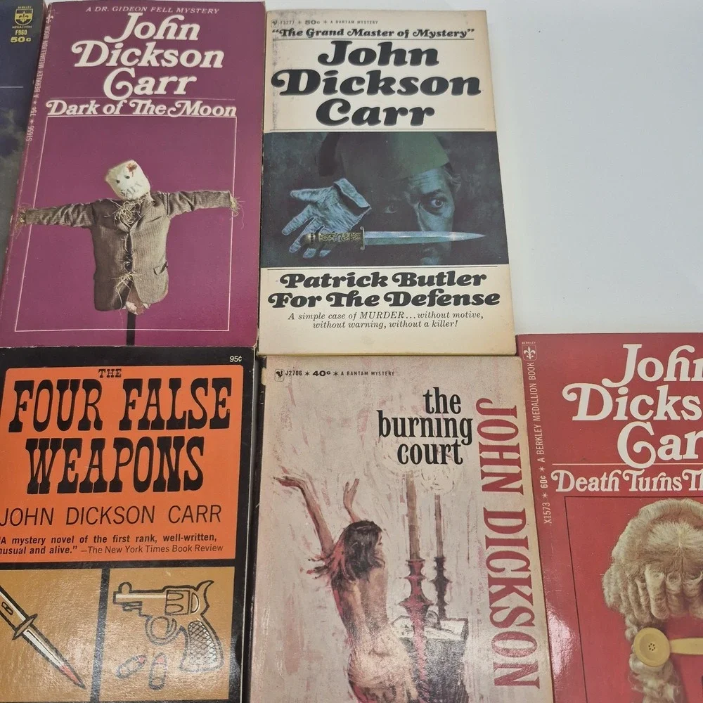 Lot of 10 Vintage John Dickson Carr PB Gothic Suspense Mystery Books
